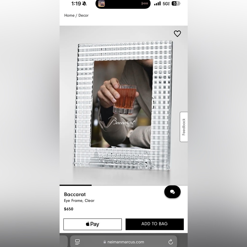Baccarat Clear Glass Photo Frame 1